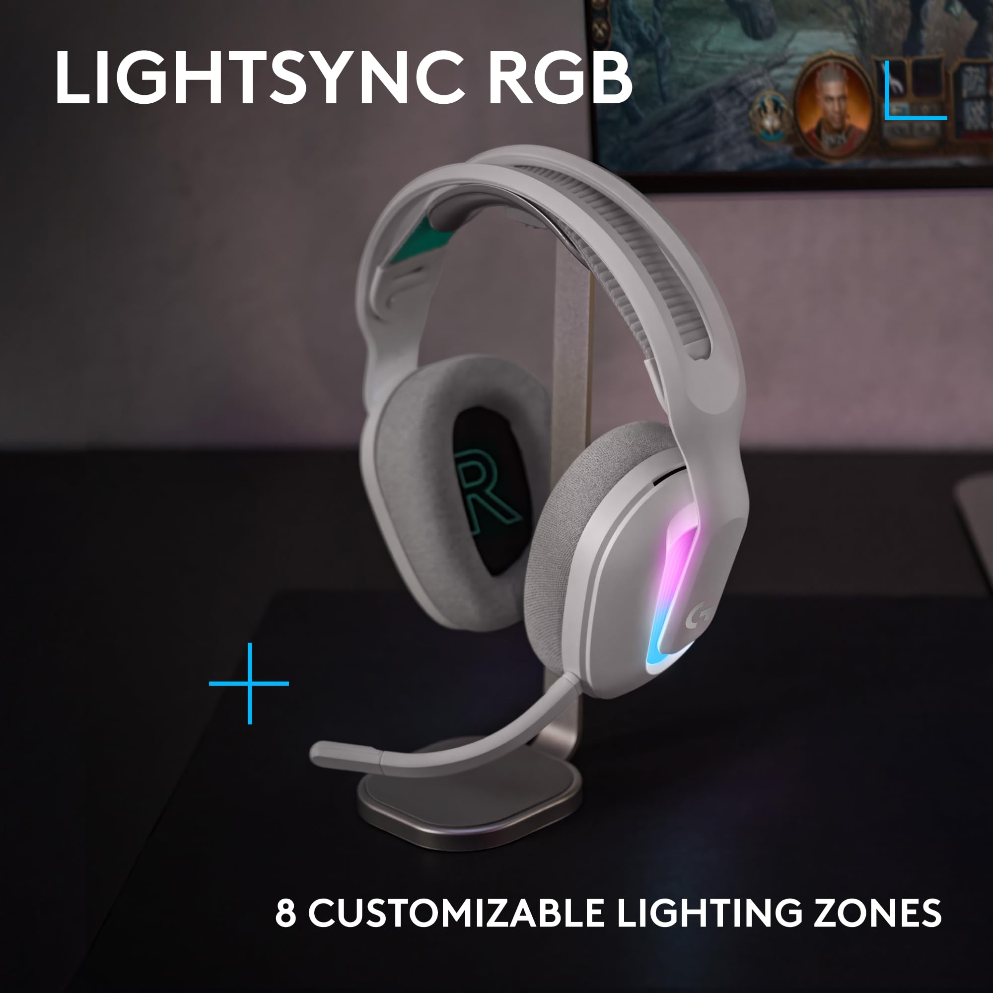 logitech g522 lightspeed wireless gaming headset white logit P